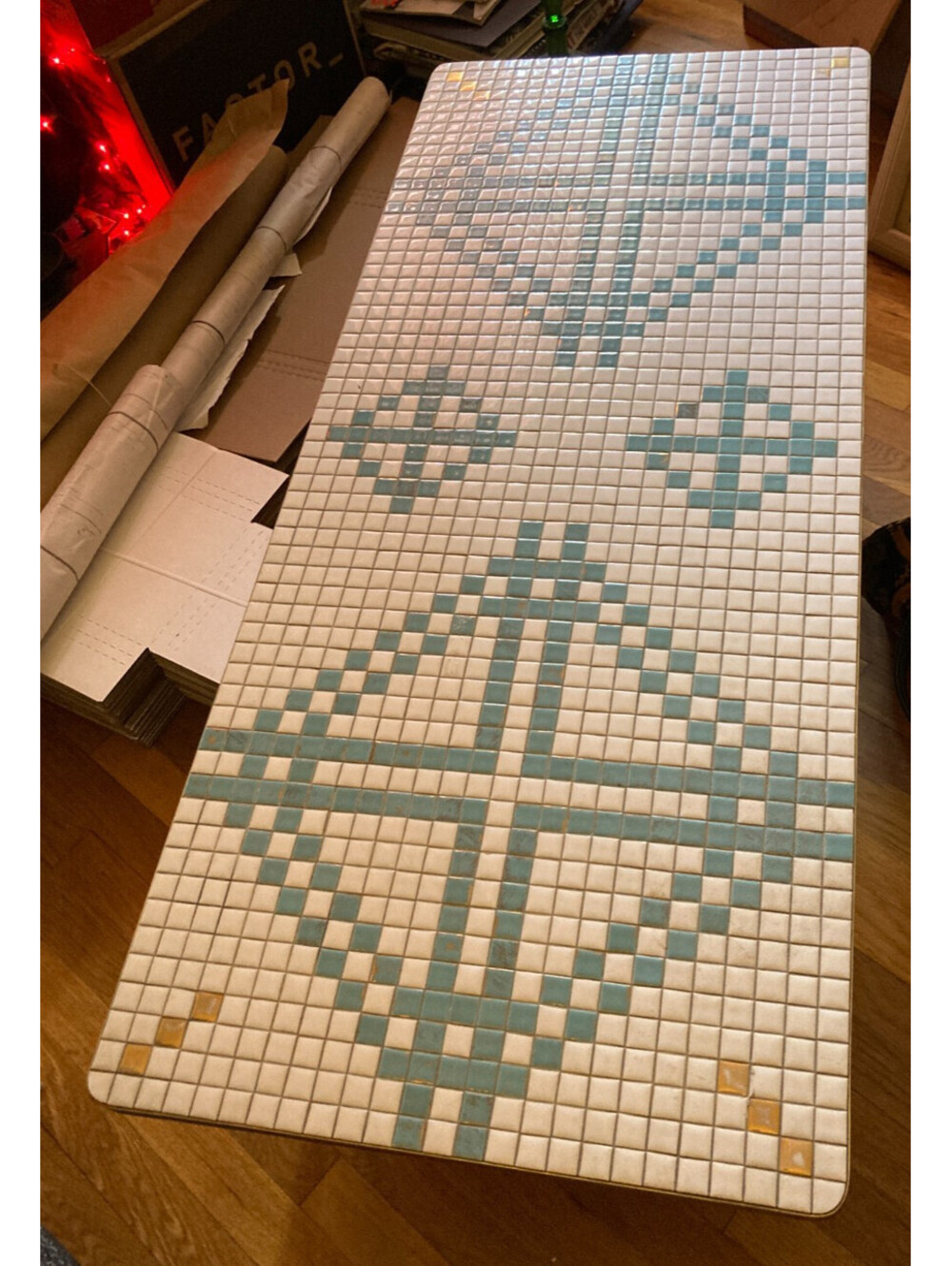 TILE TOP STAK-NEST SQUARES Table MCM Art Deco MADE IN MICHIGAN Unique Design